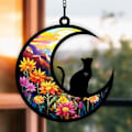 Miniatyrbillede 2 af 8: Halloween Cat Charms Måneformede kattedørskranse C C C