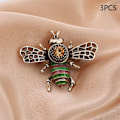 Miniatyrbilde 1 av 10: 3 stk Pearl Bee Corsage Krystallbrosje F F F