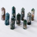 Miniatyrbild 9 av 10: 1kpl Moss Agate Natural Crystal Point 5-6cm 5-6cm