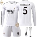 Miniatyrbillede 1 af 2: Real Madrid Hjemmebanetrøje med Lange Ærmer til Børn 2024-2025 - Kit Nr. 5 Bellingham 26