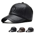 Miniatyrbillede 2 af 10: Læder Baseball Caps Termo Hatte SORT black