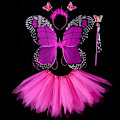 Pikkukuva 1 / 10: Lasten pukurekvisiitta Butterfly Wings -setit ROSE 4 KPL / SET 4 Rose 4 pcs/set-4 pcs/set