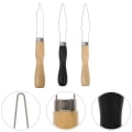 Pikkukuva 4 / 10: 4 kpl Button Hook Aids Helper Button Hook Lisävarusteet PUU PIENI Wood Small Buttons-Small Buttons
