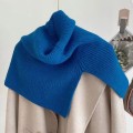 Miniatyrbillede 1 af 9: Strikket tørklæde hals wrap sjal BLÅ blue