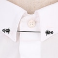 Miniatyrbillede 2 af 10: Krave Bar Pin Tie Broche SORT ENKEL KÆDE ENKEL KÆDE Black Single Chain-Single Chain