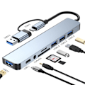 Miniatyrbillede 1 af 10: USB C HUB Type-C splitter 8 IN 1 8 IN 1