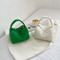 Miniatyrbillede 5 af 10: Quiltet mulepose Plaid håndtasker HVID white