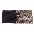 Miniatyrbillede 1 af 6: Twist Pandebånd Stretch Hårbånd SORT&LEOPARD PRINT BLACK&LEOPARD PRINT
