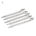 Miniatyrbillede 4 af 10: 40 stk/parti forlængelseshalekæde hummerlåse RHODIUM RHODIUM Rhodium