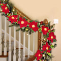 Miniatyrbild 5 av 9: Christmas Julstjärna Garland Artificiell Blomma String Light