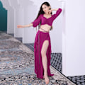 Pikkukuva 1 / 10: 2kpl/ set Vatsatanssiasut Tanssijan hame PLUM M Plum M