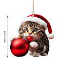 Miniatyrbilde 2 av 10: Julehatt Kattenheng Katt Juletrepynt 7 7 7