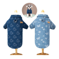 Miniatyrbillede 7 af 10: Pet Dog Denimskjorte Hundejakke DARK BLUE M Dark Blue M