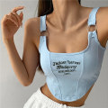 Miniatyrbilde 7 av 10: Kort Tank Top Topp Spenne Vest GRÅ grey