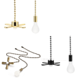 Miniatyrbilde 3 av 9: Fan Pull Chain Extension Chain SVART black