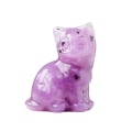 Pikkukuva 1 / 10: Natural Crystal Cat Figurine Fortune Cat Statue 9 9 9