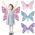 Miniatyrbillede 4 af 10: Fairy Butterfly Wings Fairy Elf Princess Angel SORT SORT Black