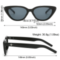 Miniatyrbilde 3 av 10: Cat Eye Solbriller Star Y2K Solbriller HVIT-SORT HVIT-SORT White-Black