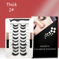 10 Par Magnetiske Vippeextensions med Flydende Eyeliner & Pincet Sæt