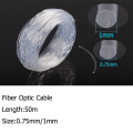 Miniatyrbilde 2 av 10: 50m x 0,75 mm / 1,0 mm Fiberoptisk Kabel  End Glow  LED Lys 50mx0.75mm