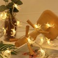 Miniatyrbillede 4 af 9: Star Moon String Lights Fairy Lights VARMT HVID STJERNE BLINKER Warm White Star Flashing-Star Flashing