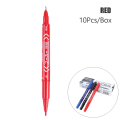 Pikkukuva 1 / 10: 10 kpl Double Tip Pen Öljyinen kynä PUNAINEN Red