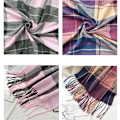 Miniatyrbilde 6 av 7: Cashmere klassisk rutete skjerf Overdimensjonert Tartan-skjerf F F F
