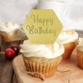 Pikkukuva 9 / 10: 10 kpl Cake Top Flag Cupcake Topper HOPEA KUUSIkulmainen KUUSIkulmainen Silver Hexagonal-Hexagonal