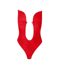 Miniatyrbillede 1 af 10: U Plunge Rygløst Undertøj Usynlig Push Up BH RØD S Red S