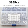 Miniatyrbilde 3 av 5: 385 stk metriske muttere sortimentssett Flensmuttere/låsemuttere/eikenøtter