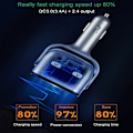Miniatyrbillede 8 af 8: Dobbelt USB-biloplader Hurtigopladningsadapter Opladerstik