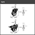 Miniatyrbillede 2 af 9: 1/4 STK Gummi drejelige hjul Møbler Hjul Hjul 4PCS