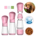 Miniatyrbillede 8 af 10: Hundevandflaske Drikkeskål til kæledyr PINK 170MLFOOD 320ML pink 170MLFood 320ML-170MLFood 320ML