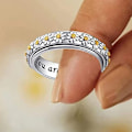 Miniatyrbillede 7 af 10: Daisy Rotating Ring Finger Ring Delicate 8 8 8