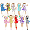 Pikkukuva 9 / 10: 1 set Random Doll Vaatteet Asusteet Mekkokengät 32PCS-B 32PCS-B