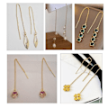 Pikkukuva 5 / 5: 10 kpl Gold Threader Korvakorut Hypoallergenic Ear Threads Drop