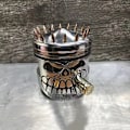 Miniatyrbillede 9 af 10: Carving Piston Skull Face Statue C C C