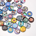Miniatyrbillede 6 af 6: 50 stk. trykt glas cabochons Swirl glas cabochons fliser