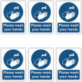 Miniatyrbillede 3 af 5: 12 stk Vask dine hænder Sign Vinyl Stickers Vask hænder 12pcs