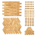 Miniatyrbild 10 av 10: 24/48ST Dollhouse Golvplattor Träkorngolv HEXAGONAL-24STK hexagonal-24pcs