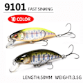 Pikkukuva 5 / 9: uppoava Minnow Baits Fish Hooks A A A