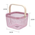 Miniatyrbillede 2 af 9: Metal Mesh Stål Kurv Opbevaring Organizer Kurv SORT Black