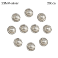 Miniatyrbild 1 av 10: 20st Metallpärlknappar Skjortknappar SILVER 23MM20ST 20ST silver 23MM20pcs-20pcs