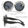 Pikkukuva 3 / 10: Pyöreät aurinkolasit Y2K Shades MUSTA-HARMAA MUSTA-HARMAA Black-Grey