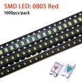 Miniatyrbillede 1 af 7: 1000 stk SMD LED lysemitterende diode RØD 1000PCS-0805 red 1000pcs-0805-1000pcs-0805