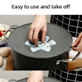 Miniatyrbild 6 av 8: Multifunktionell silikonlock Spillstoppare Anti Overflow gul 26CM