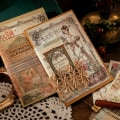 Miniatyrbilde 10 av 10: 100 stk/bok Vintage meldingsmateriale Papir 02 02 02