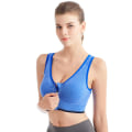Miniatyrbild 1 av 10: Dragkedja Sport BH Plus Size Löpning Yoga Fitness BLÅ XL blue XL