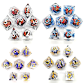 Miniatyrbillede 8 af 10: 7 STK Resin Dragon Eye Terning Halloween Longan Terning 5 5 5