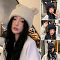 Pikkukuva 9 / 10: Faux Fur Beanies Hattu Neulottu Cap MUSTA black